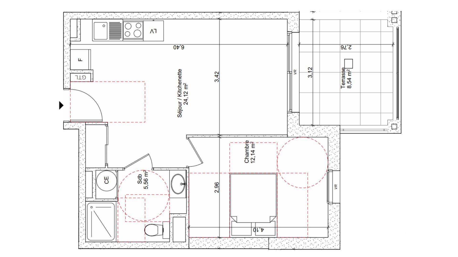 Bormes-Les-Mimosas - 42m² - 2p. - 1ch.
