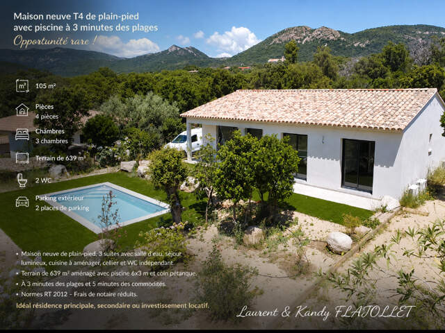 Maison neuve T4 avec piscine  à Ste Lucie De Porto-vecchio  (20144) - Corse du Sud — photo du bien