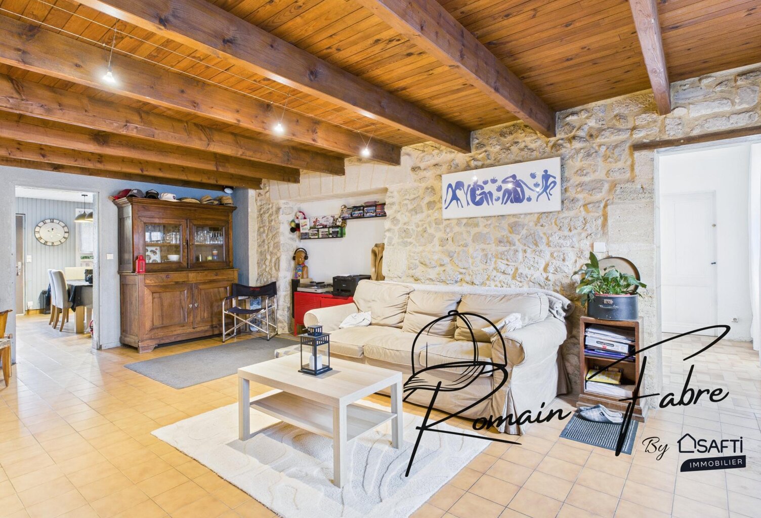 Maison en pierre avec 3 chambres , double garage et piscine semi-enterrée — photo 1