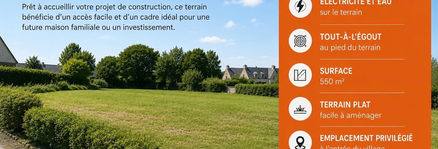 Terrain  550 m² à vendre à Caouënnec-Lanvézéac (22300)
