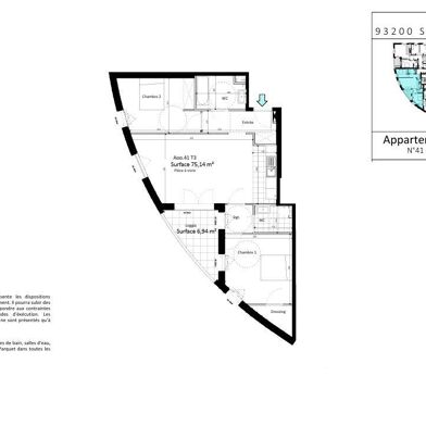 Appartement 3 pièces 364000 €