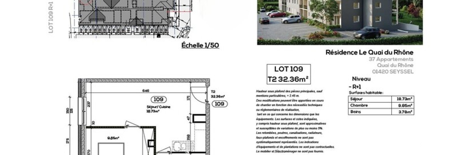 Appartement 2 Pièces 32 m² à vendre à Seyssel (01420)
