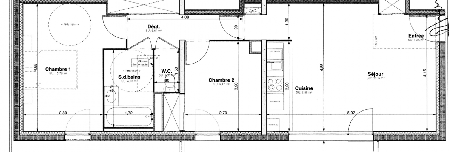 Appartement 3 Pièces 63 m² à vendre à Tours (37100)