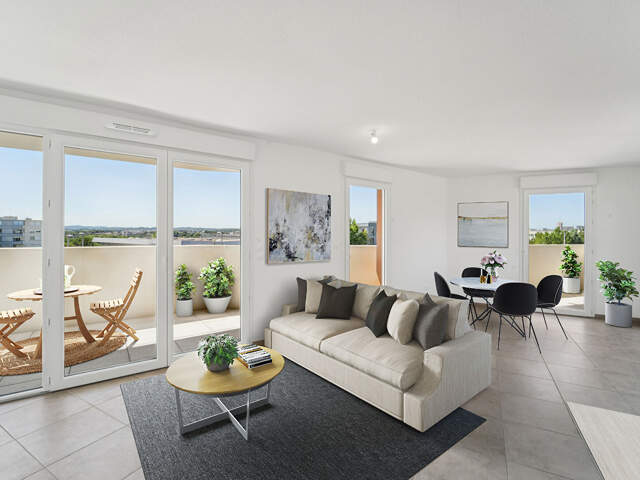 NEUF T3 63m² + 2 balcons 14m² et 5m² + Parking  Montpellier Celleneuve — photo du bien