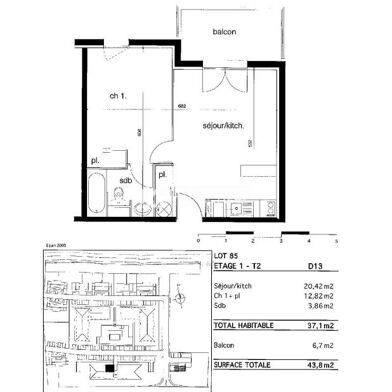 Appartement 2 pièces 95000 €