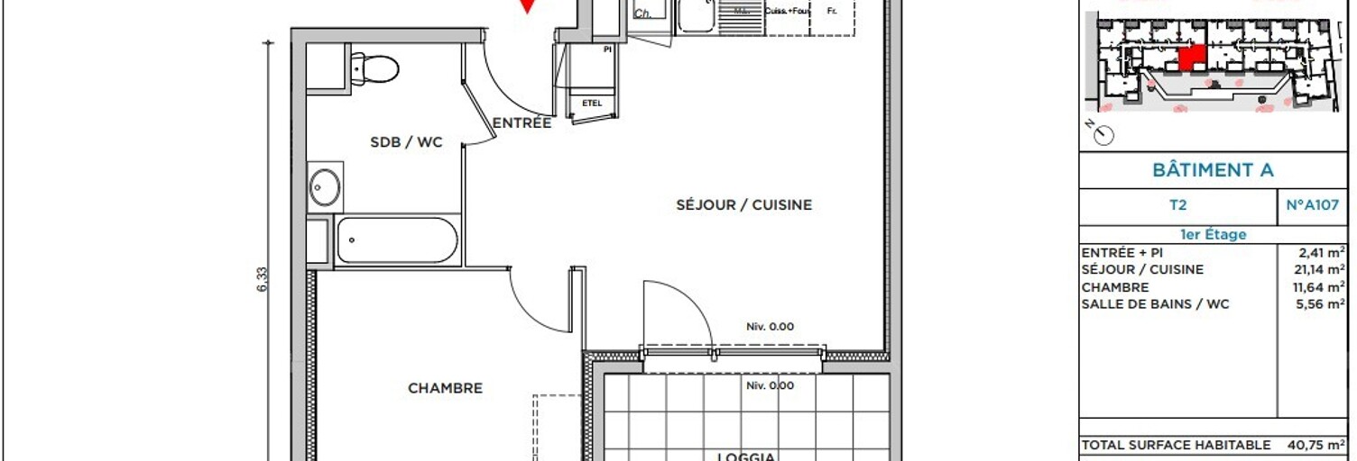 Appartement 2 Pièces 40 m² à louer à Villefontaine (38090)