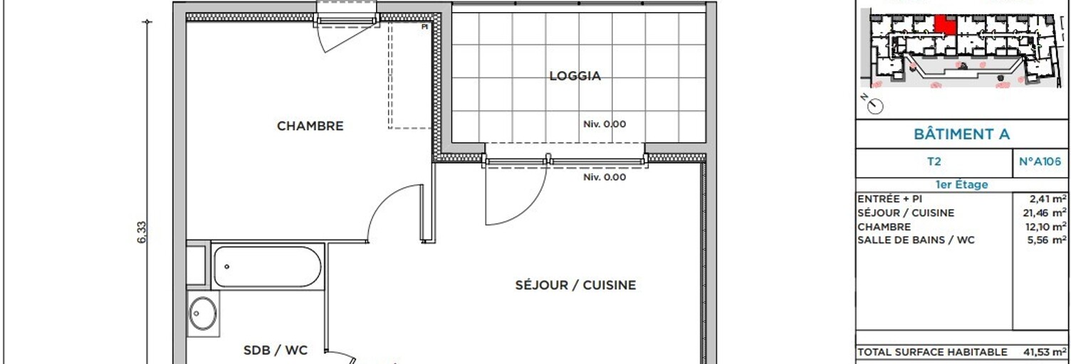 Appartement 2 Pièces 41 m² à louer à Villefontaine (38090)