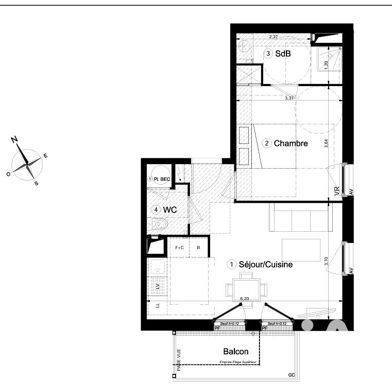 Appartement 2 pièces 179000 €