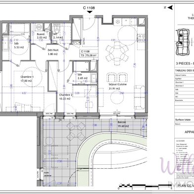 Appartement 3 pièces 666000 €
