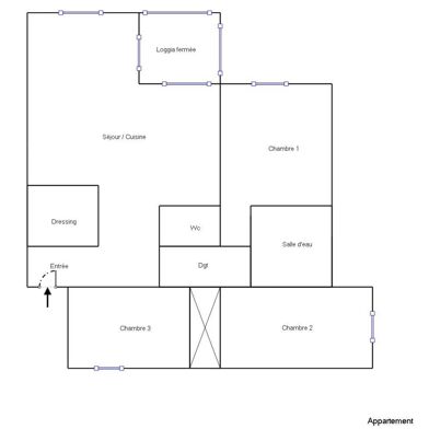 Appartement 3 pièces 360000 €