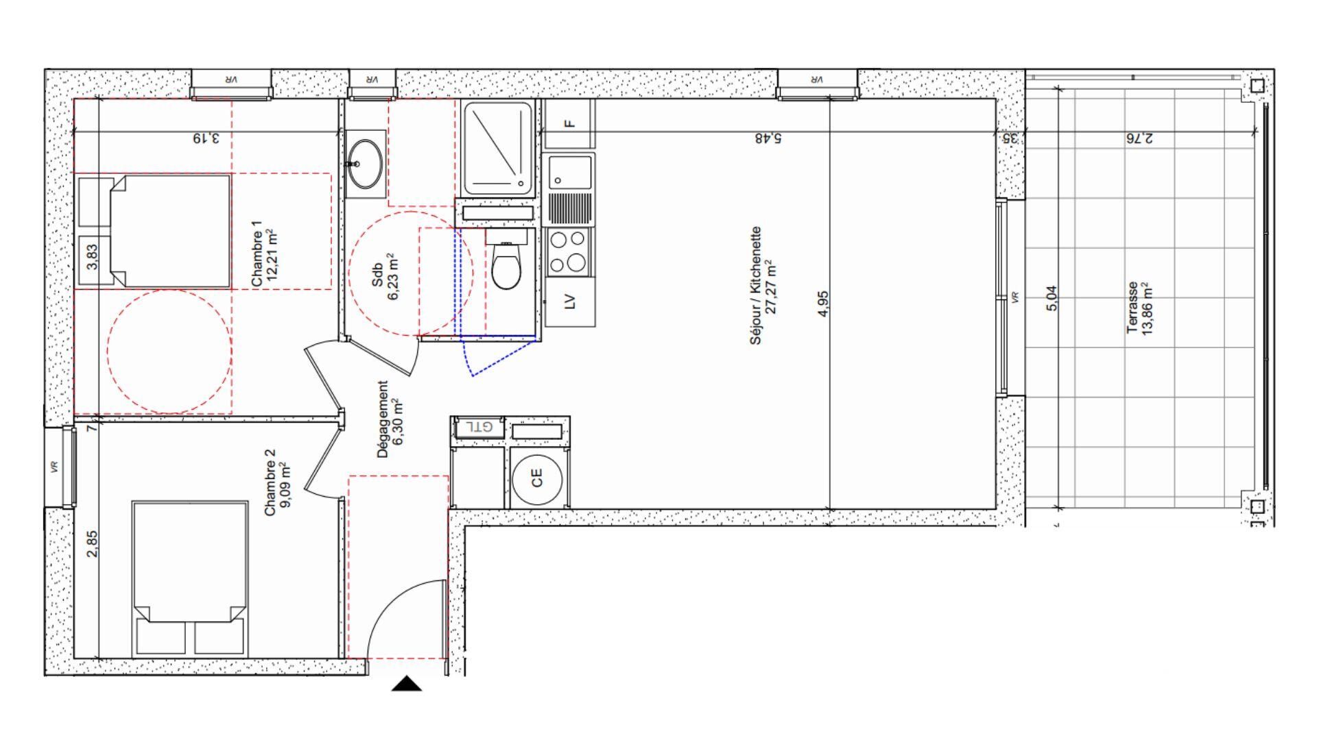 Bormes-Les-Mimosas - 61m² - 3p. - 2ch.