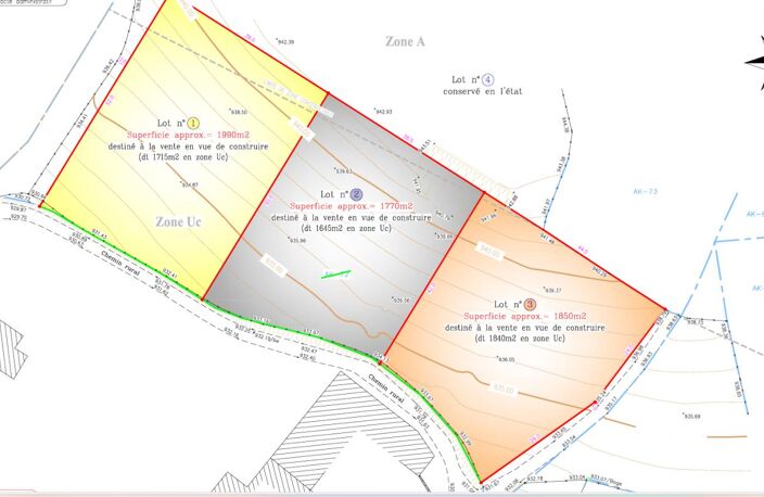 Riotord 43220 parcelle de terrain de 1770 m² dont 1645 m² constructibles prix de vente 52000 — photo 2
