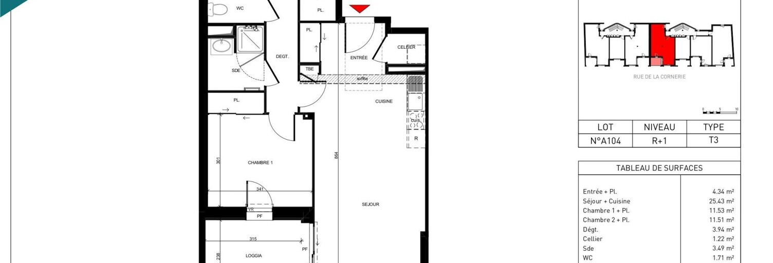 Appartement 3 Pièces 63 m² à vendre à Challans (85300)