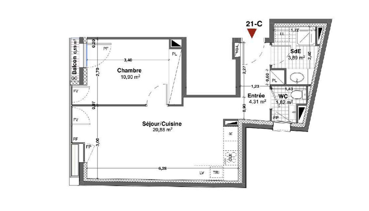 Appartement neuf 2 pièces 41 m²