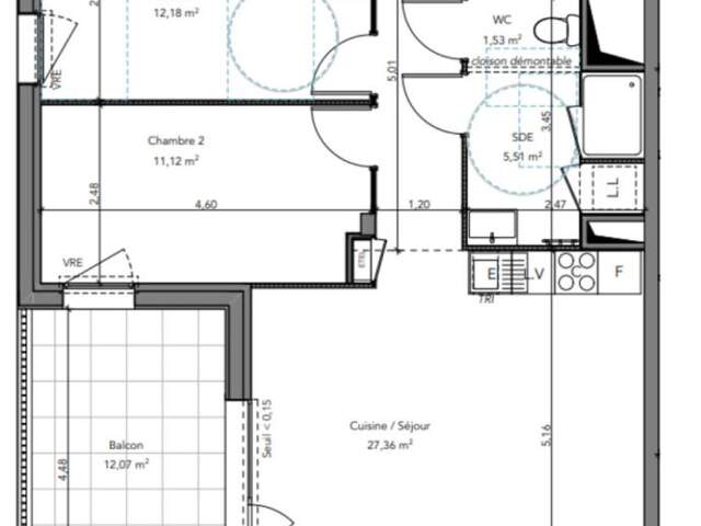 29160 Crozon Appartement 66 m² Sud Ouest balcon 12 m² cuisine séjour 27 m² aucun travaux — photo du bien