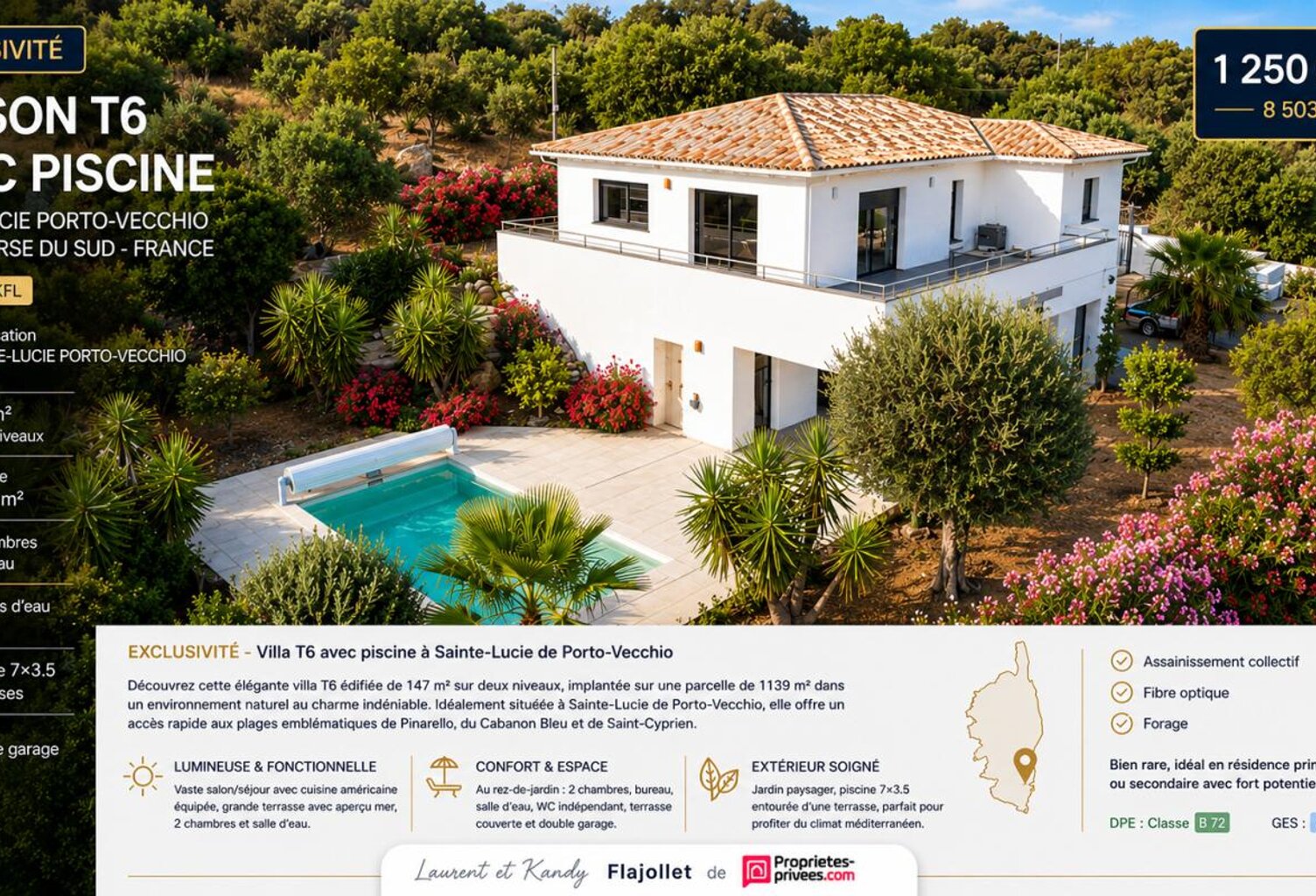 Maison T6  avec piscine - Sainte Lucie De Porto Vecchio  20144 - Corse du Sud  - FRANCE — photo 1