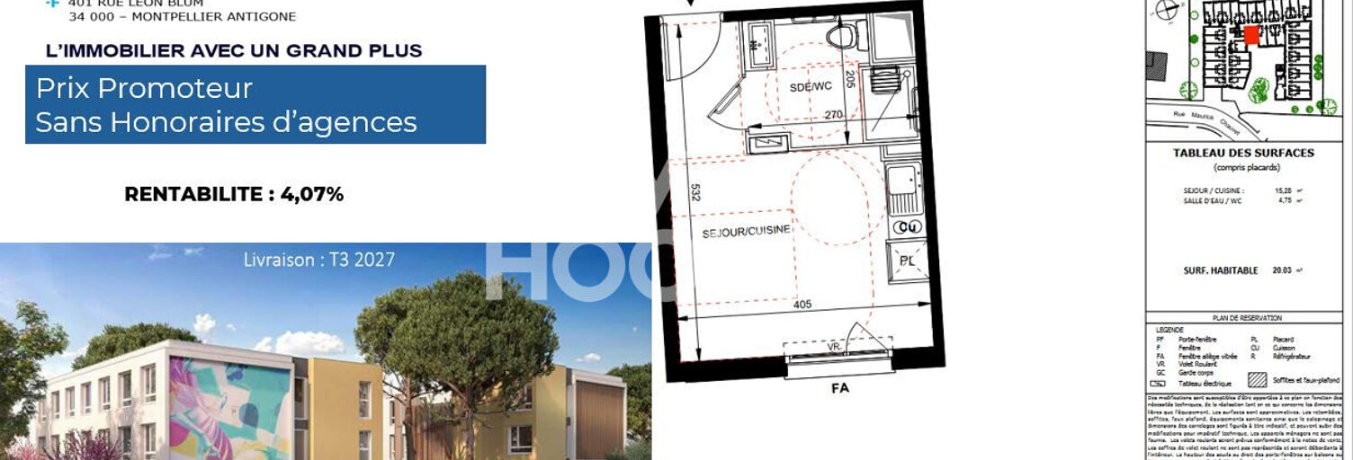 Appartement 1 Pièce 20 m² à vendre à Montpellier (34000)