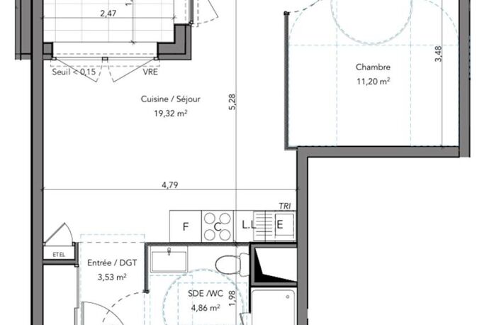 Crozon 29160 Appartement tout confort 38 m² 1 chambres aucun travaux à prévoir dernier étage — photo 2