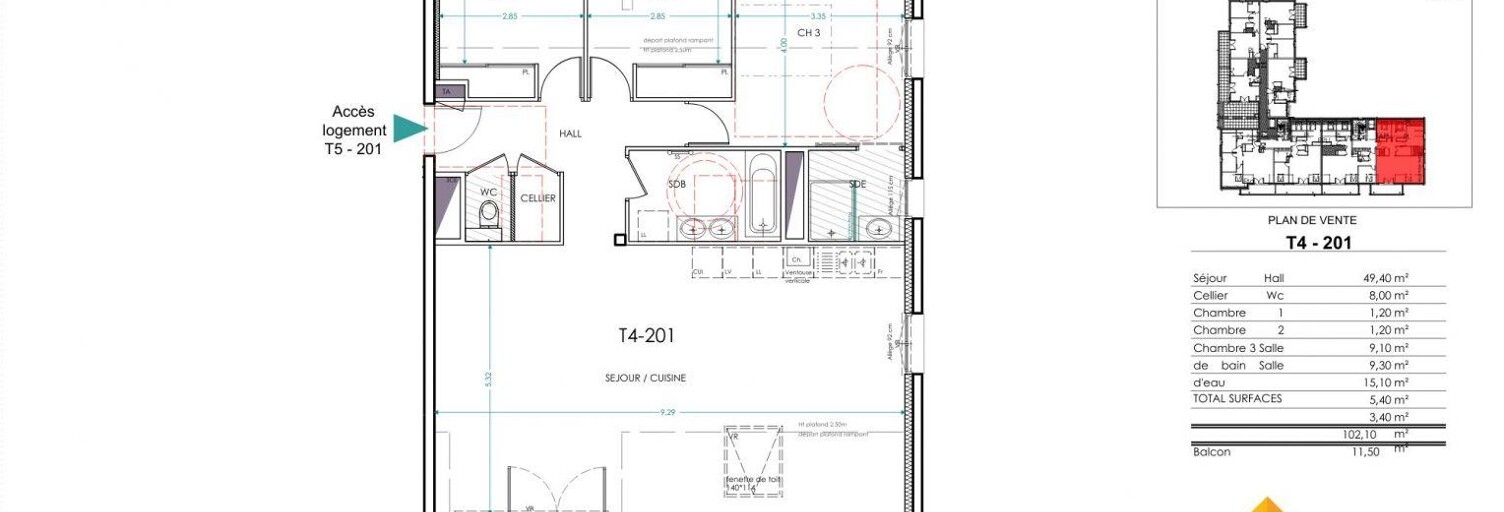 Appartement 4 Pièces 102 m² à vendre à Noyarey (38360)