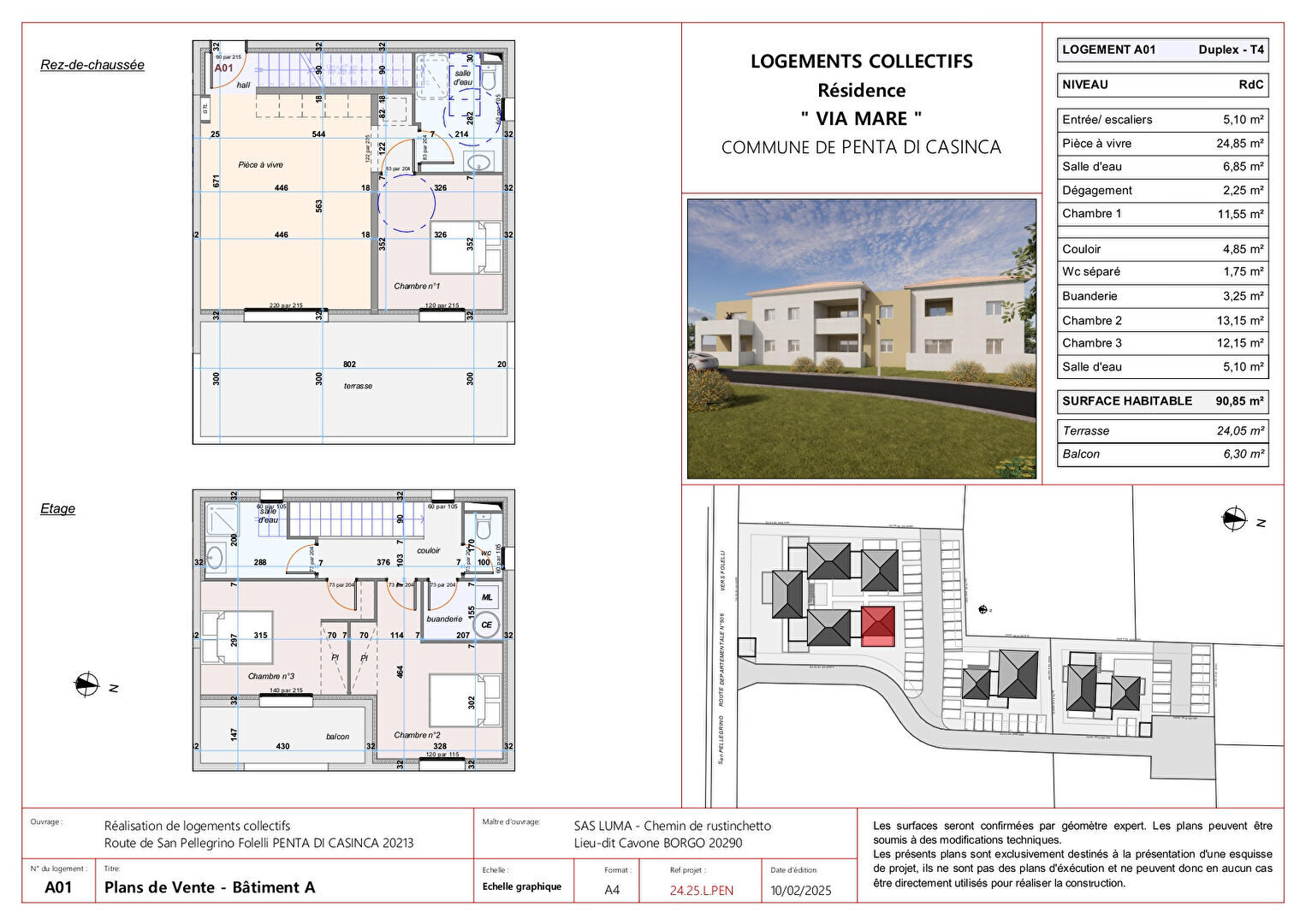 Appartement  T4 à vendre Folelli 20213