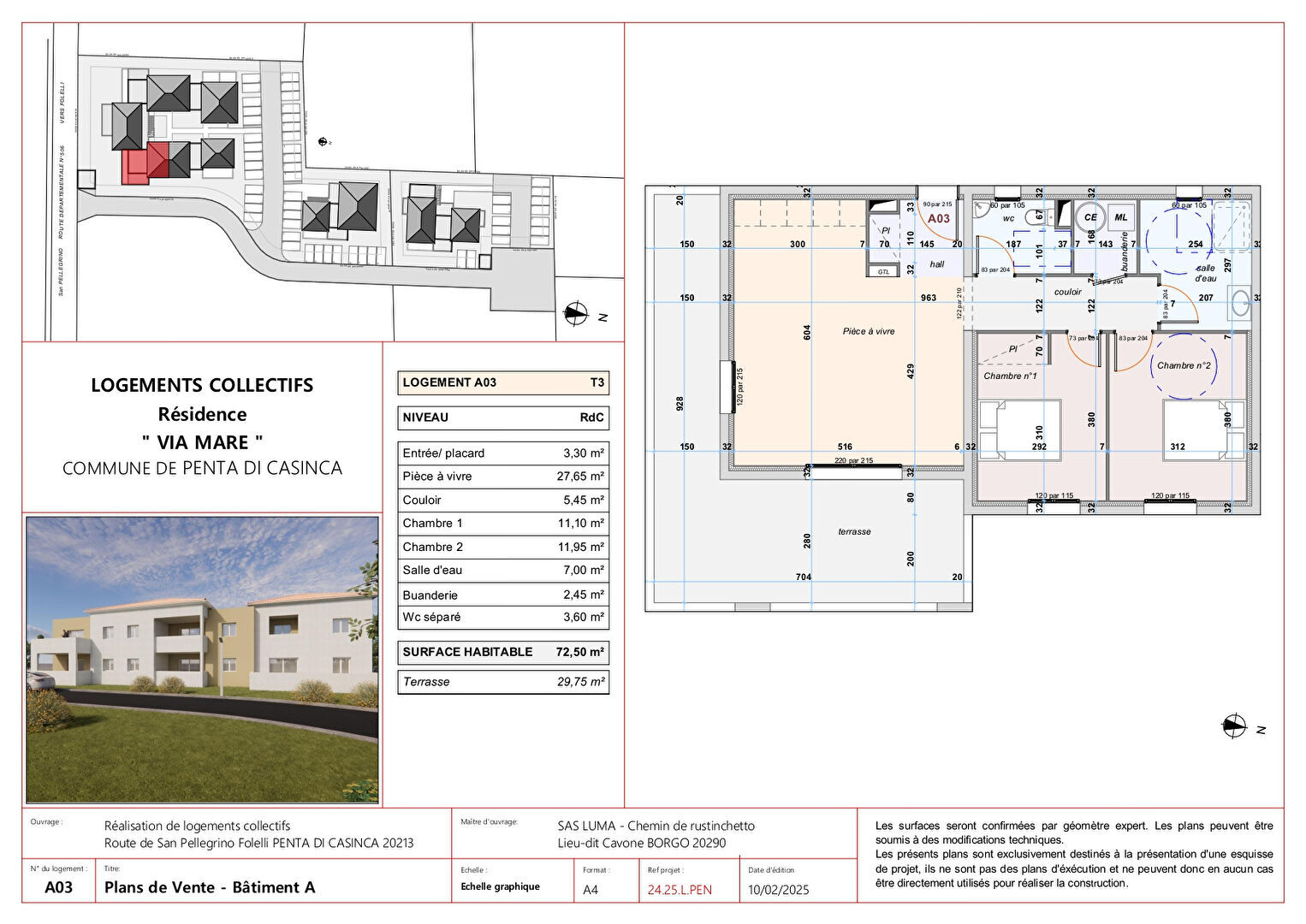Appartement  T3 à vendre Folelli 20213