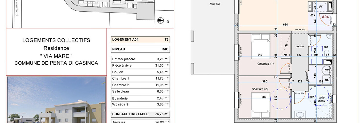 Appartement 3 Pièces 77 m² à vendre à Penta-di-Casinca (20213)