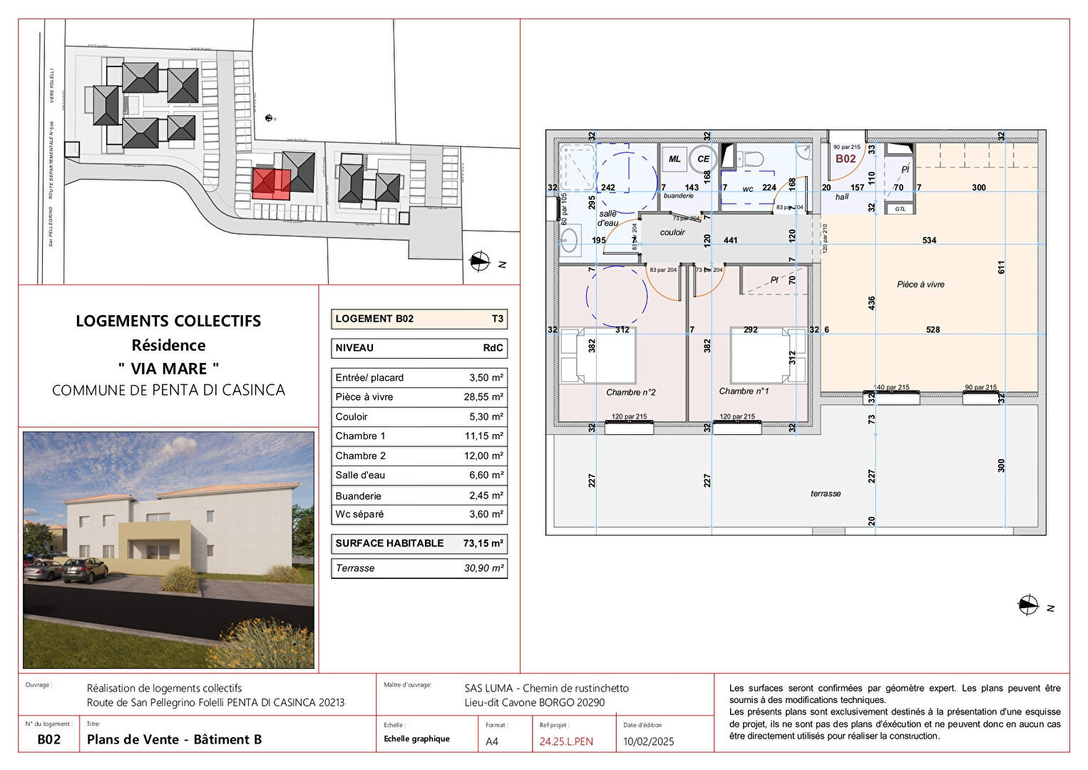 Appartement  T3 à vendre Folelli 20213
