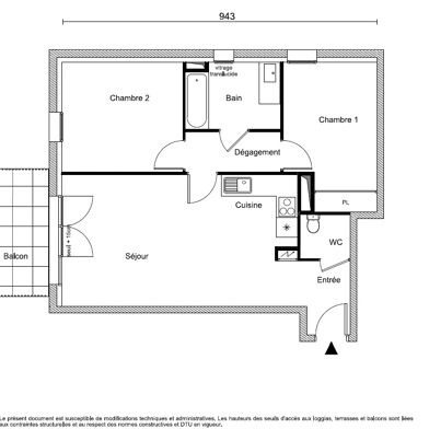 Appartement 3 pièces 318900 €