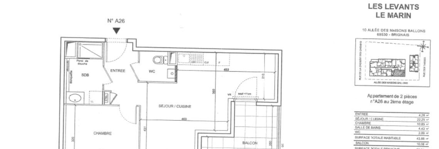 Appartement 2 Pièces 44 m² à louer à Brignais (69530)