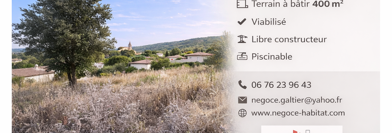 Terrain  400 m² à vendre à Vailhauquès (34570)