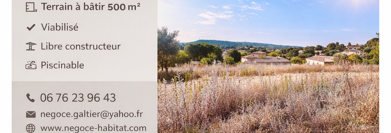 Terrain  506 m² à vendre à Vailhauquès (34570)