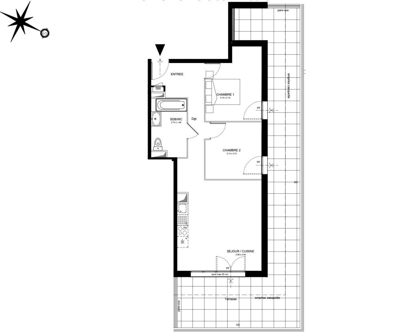 Appartement à vendre, 3 pièces, 58 m², Avrillé