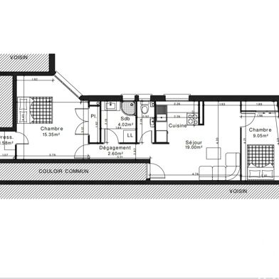 Appartement 3 pièces 370000 €