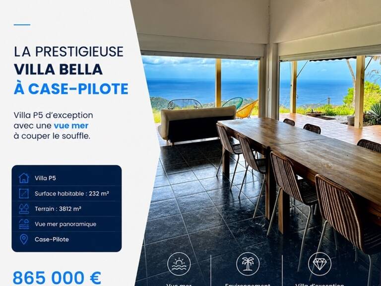 ❤️ Coup de cœur ❤️ À vendre à CASE PILOTE somptueuse Villa P5 de 231.36 m² sur 3812 m² de terrain — photo 1
