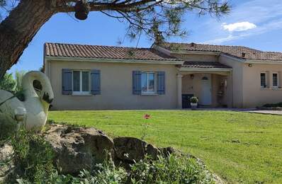 A 5 mn de Lalinde Jolie maison fonctionnelle et lumineuse de 130 m² habitables de plain-pied, en parfait état et très bien équipée, vaste séjour salon avec un poêle à bois, cuisine moderne équipée, belle terrasse couverte, cellier buanderie, 4 chambres, une salle de bains complète, wc, panneaux photovoltaïques, grand garage, un appentis, abri de jardin, agréable terrain clos de 4 299 m², assainissement individuel conforme.   — photo du bien