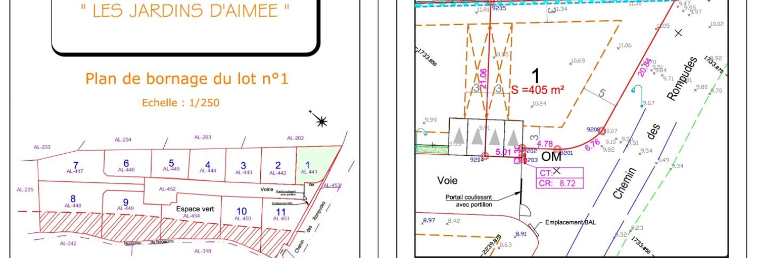 Terrain  405 m² à vendre à Bessan (34550)