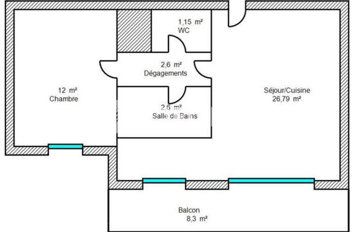 Appartement Montpellier 2 pièce(s) 45.14 m2 - PAS DU LOUP — photo 4