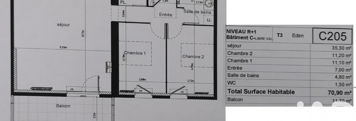 Appartement 3 Pièces 71 m² à louer à Juvignac (34990)