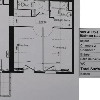 Appartement 3 pièces 865 €