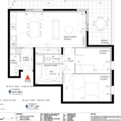 Appartement 3 pièces 1400 €