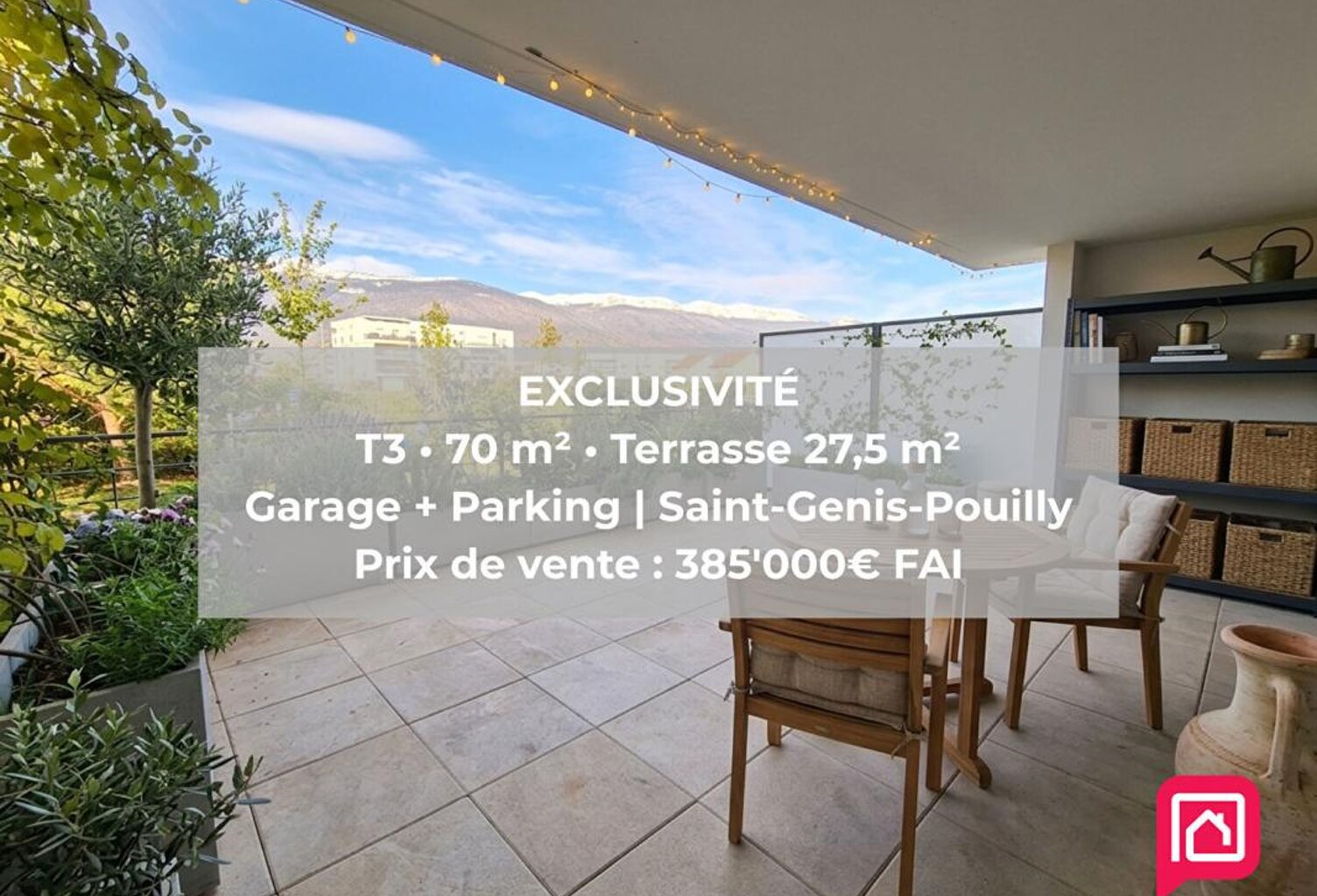 Appartement 3 pièces avec terrasse, garage et parking à Saint-Genis-Pouilly (01630) — photo 1