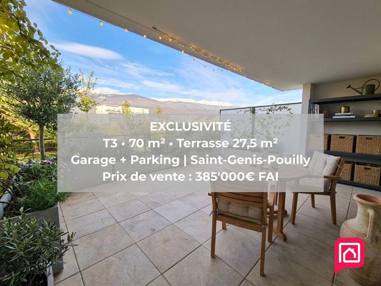 Appartement 3 pièces avec terrasse, garage et parking à Saint-Genis-Pouilly (01630) — photo 1