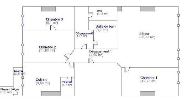 Appartement 3 pièces  à louer Marseille 1er 13001