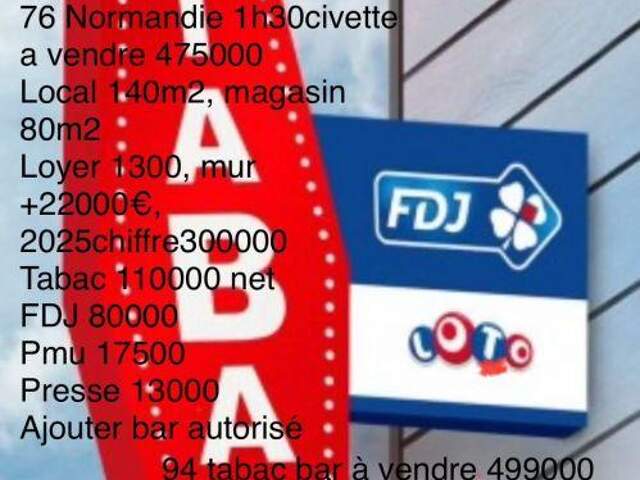 Vente Bar-tabac 60 m&sup2; — photo du bien