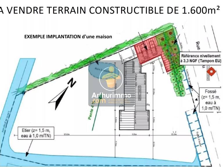 RARE, terrain constructible de 1600m² avec magnifique vue — photo 1