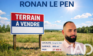 Terrain  800 m² à vendre à Kergrist (56300)