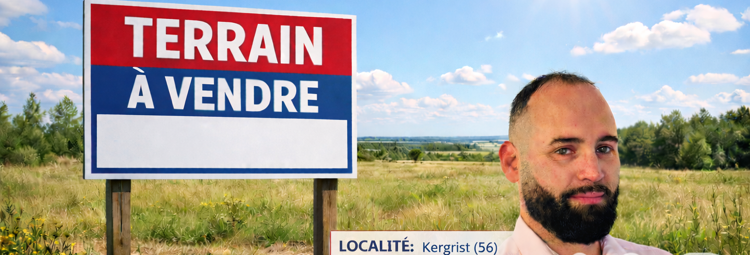 Terrain  800 m² à vendre à Kergrist (56300)