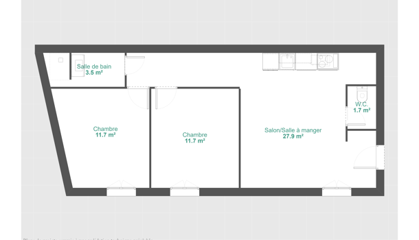 Appartement 3 pièces  à vendre Grenoble 38000
