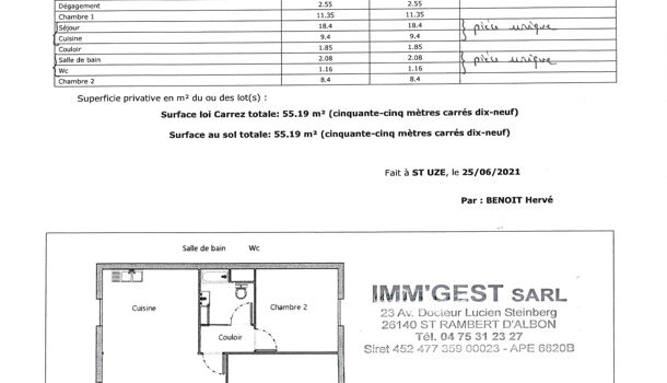 Appartement 3 pièces  à louer Saint-Uze 26240
