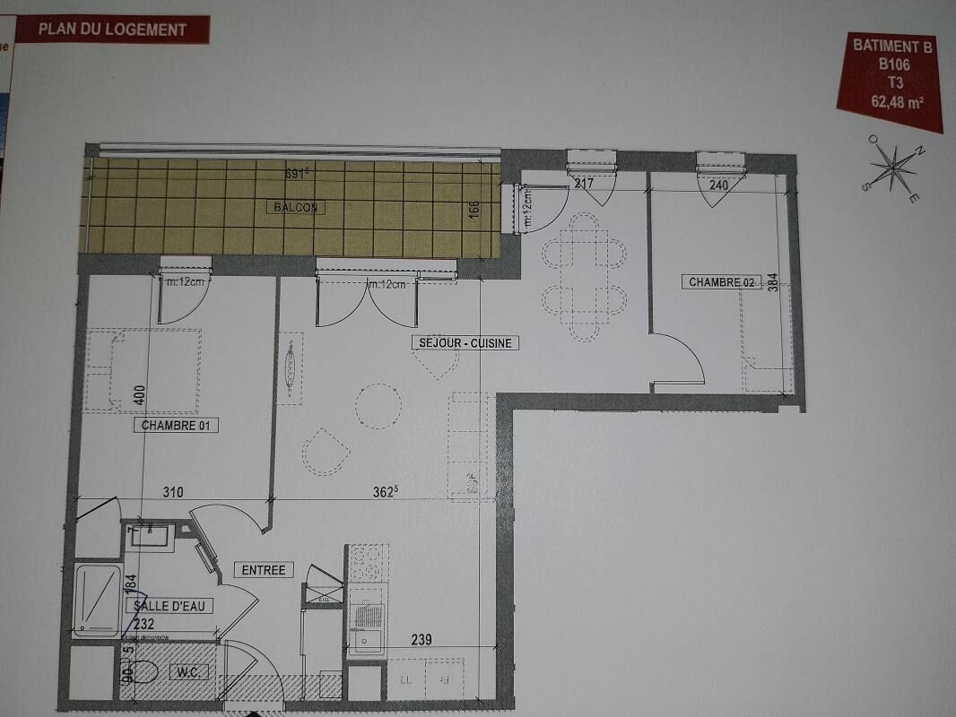 Appartement  T2 à louer Lagord 17140